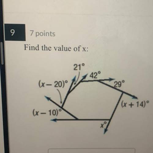 Find the value of x
Please help!!!
