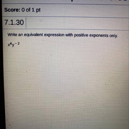 Write an equation expression with positive exponents only.