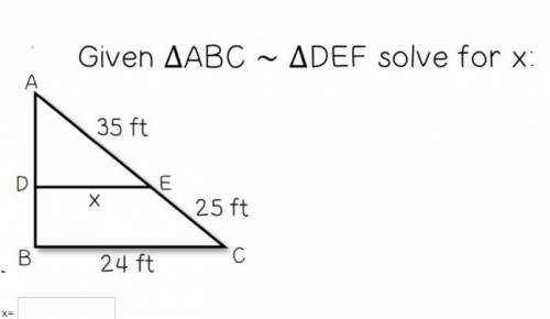 Given ABC DEF solve for x