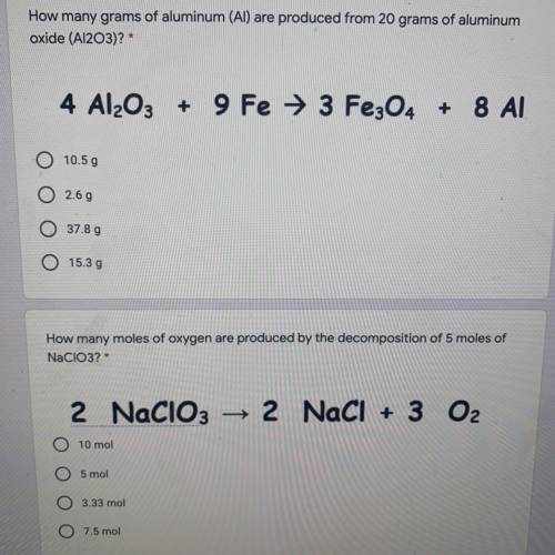 Does anyone know the answers to these two? :(