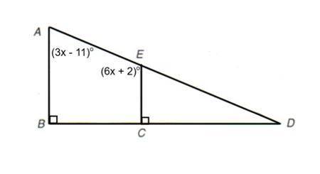 Use this diagram to answer questions 8 - 10. (Note: Line AB is parallel to line EC)

8. What is th