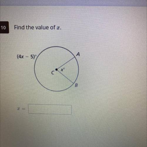 Find the value of x
Please need help ASAP:it’s a test