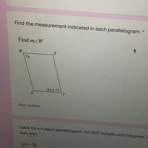 Easy 30 points Find the measurement indicated in each parallelogram.