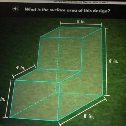 Pls help me ASAP!! what is the surface area of this design? a) 288in b) 256in c) 96in d) 160in