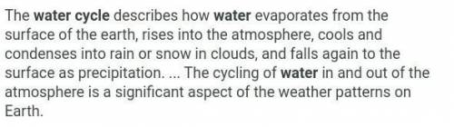 Explain how the water cycle works​