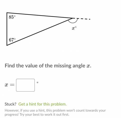 Solve for the missing angle (this is my last question and i just don’t wanna get it wrong)