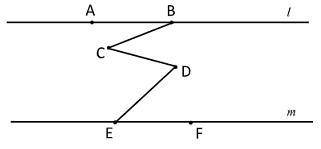 Lines l and m are parallel m