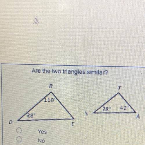 Are the triangles similar pleaseee help me I’ll give you BRAINLIEST