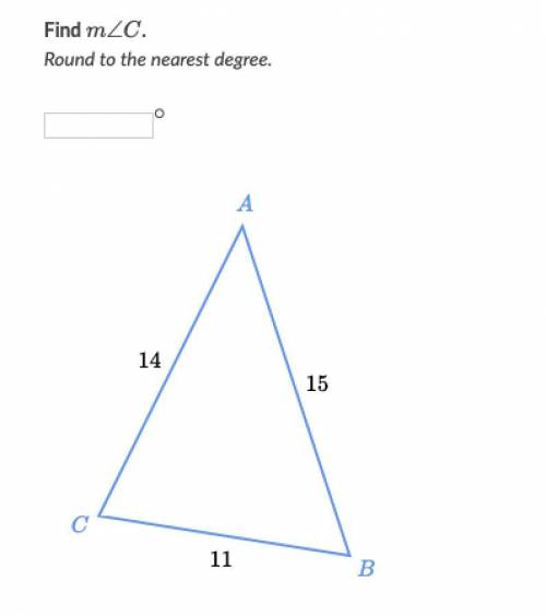 Find m\angle Cm∠Cm, angle, C.
Round to the nearest degree.
Help Course Challenge
