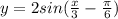 y =2 sin (\frac{x}{3} -\frac{\pi }{6} )