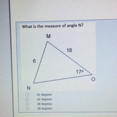 What is the measure of angle N I’ll give you BRAINLIEST please