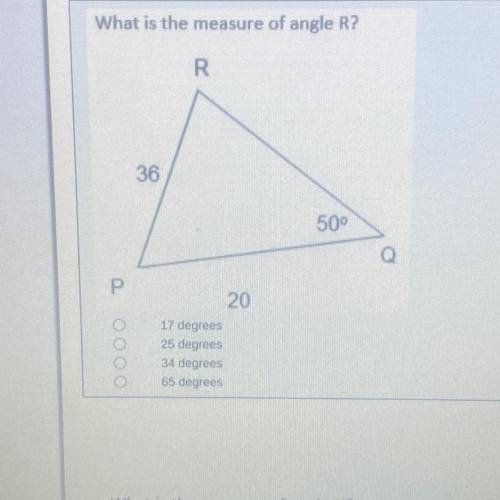 What is the measure of angle R PLEASE HELP I’LL GIVE YOU BRAINLIEST