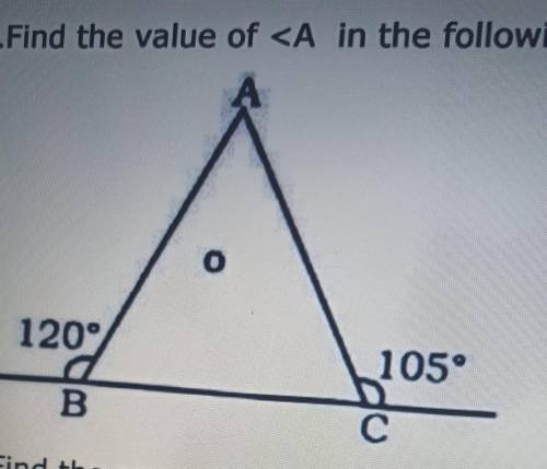 14.Find the value of <A in the following figure.​