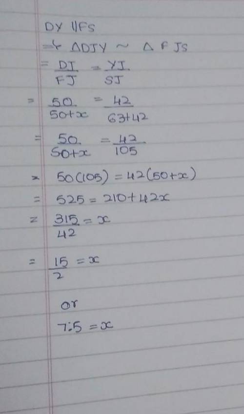 What is the value of x 
__ units 
help me pls