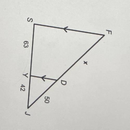 What is the value of x 
__ units 
help me pls