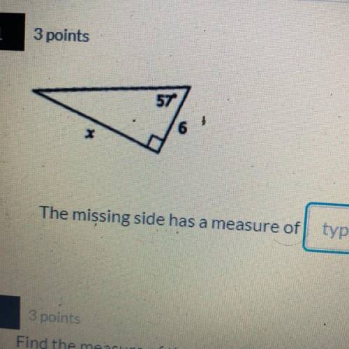 Can someone help? find the measure of the missing angle