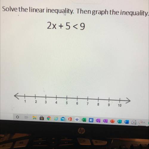 Solve them linear inequality then graph the inequality