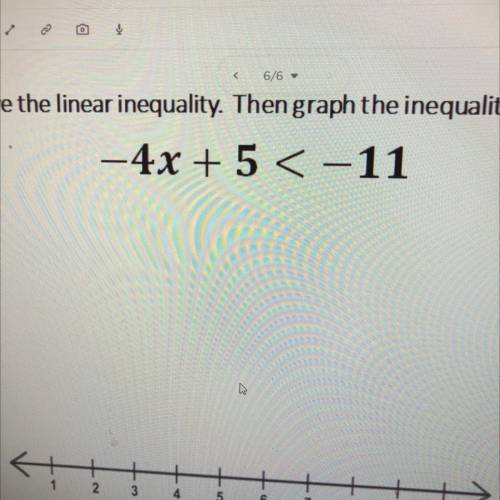 Solve the linear inequality then graph the inequality