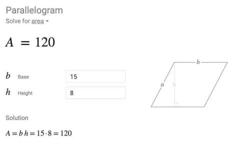 Find the area of the parallelogram 15 cm 8 cm