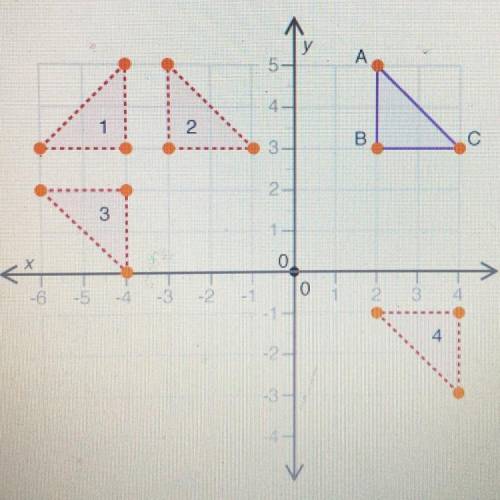 HELP QUICK PLZ

The figure shows Triangle ABC and some of its transformed images on a coordinate g