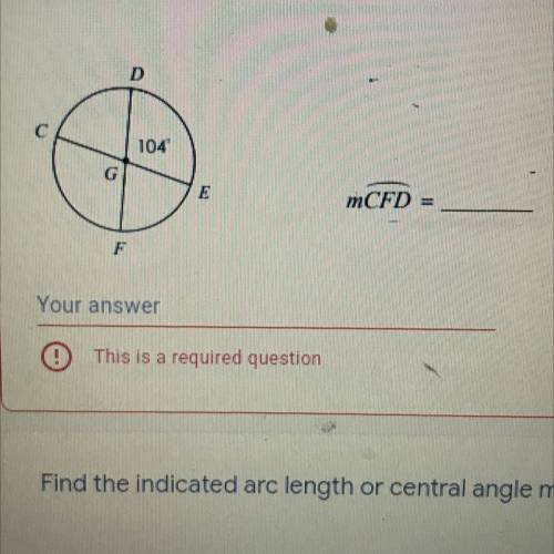 Find the central angle measure
