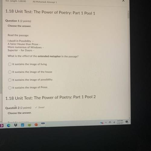 Will Brainliest

“1.18 Unit Test. The Power of Poetry K 12 test” I Need An