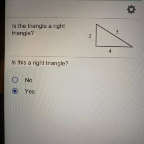 Is the triangle right triangle?