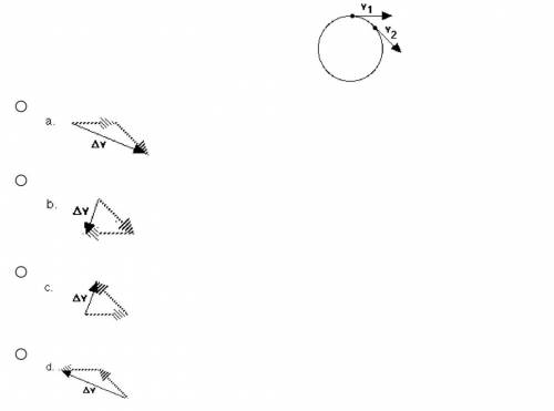 (HELP WOULD BE APPRECIATED) The velocity vectors for an object moving in a circle are shown on the