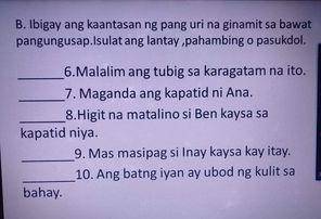 Subject:Filipino
Pa help