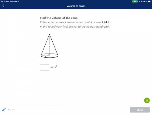Help volume of a cone