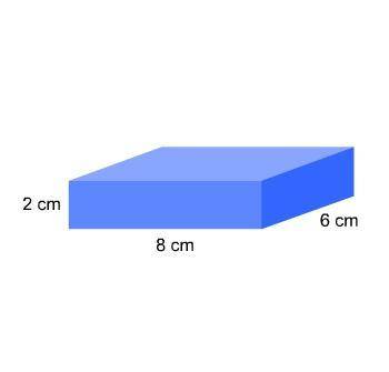 What is the volume of this rectangular prism?

16 cubic centimeters
96 cubic centimeters
160 cubic