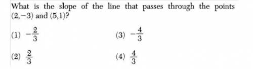 What is the slope of the line that passes through the points (2, -3) and (5, 1)