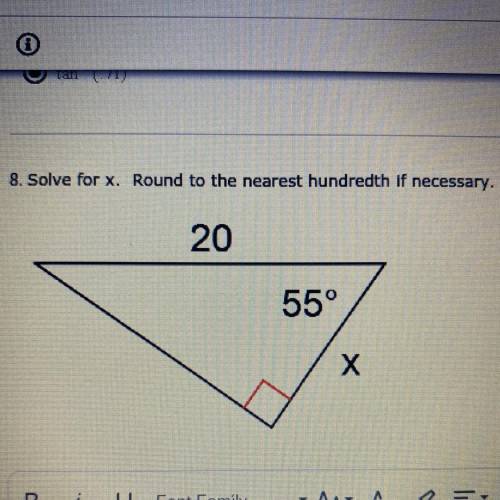 8. Solve for x. Round to the nearest hundredth If necessary.