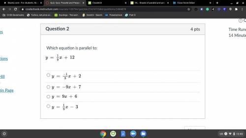 Which equation is parallel to