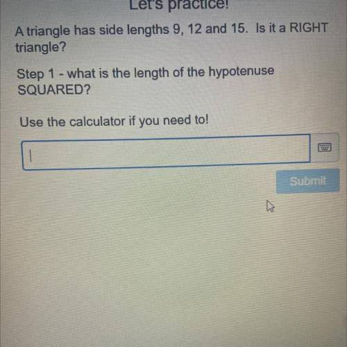 The length of the hypotenuse squared