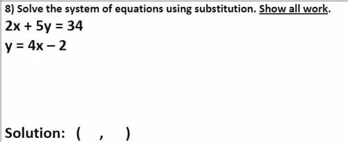 Solve the system of equations using substitution.