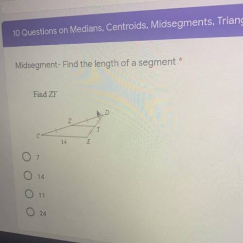 Midsegment- Find the length of a segment