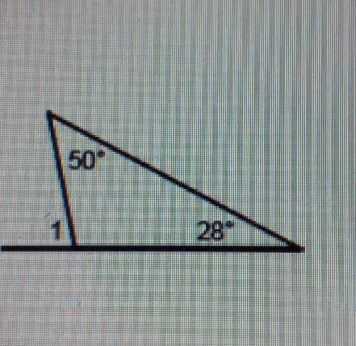 Find the measure of the exterior angle 1 .

also you have to click the image to see it fullyA. 130