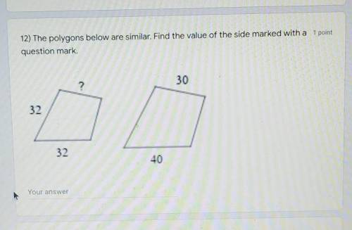 Find the value of the side marked with a question mark​