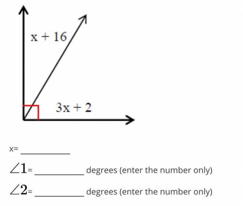 Use the diagram below to find x and each missing angle. Please