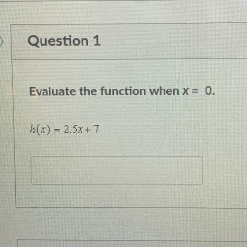 Evaluate the function when x = 0