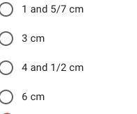 The volume of the rectangular prism is 16 cubic cm. The length is 2 and 1/3 cm and the width is 4 c