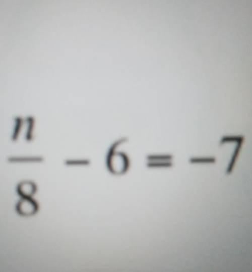 PLEASE HELP IM STUCK ASAPSolve the following equation for the value of n. SHOW YOUR WORK!!!​