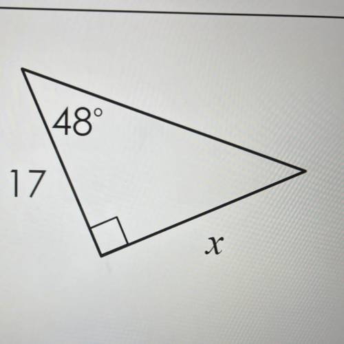 Solve for x. Round to the nearest tenth.
This is Trigonometry