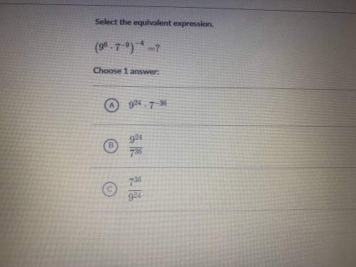 PLS HELP ALGEBRA 1. Select the equivalent expression. Pls and ty