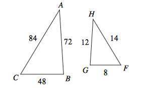 HELP DUE IN 15 MINS! What is the scale factor of the triangle on the left to the triangle on the ri