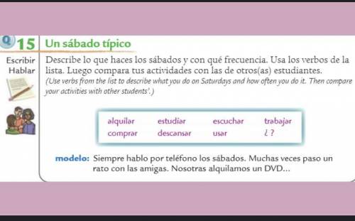Plzzz help Spanish 1 free points easy look at picture conjugate the verb and use all the words in t
