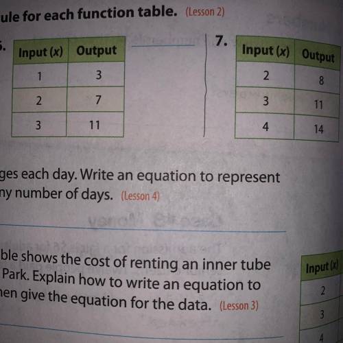 Help on 6 and 7! Find the rule of each function table