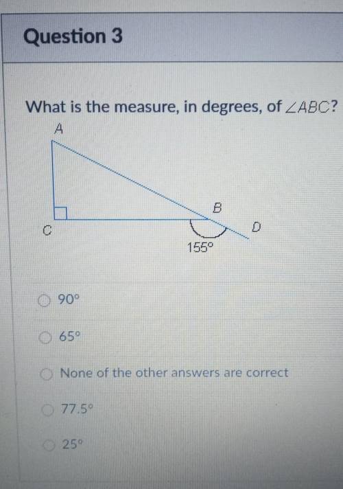 What is the measure, in degrees, of ABC? ​