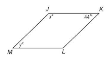 Find the value of x & y in the parallelogram